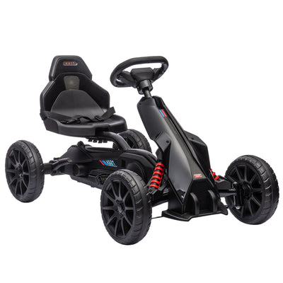 HOMCOM Kids Pedal Go Kart, with Adjustable Seat, EVA Wheels, Seat, Handbrake - Black 