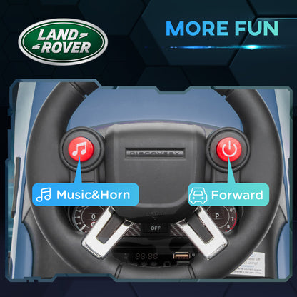 AIYAPLAY 2-in-1 Land Rover Licensed 6V Kids Electric Ride On Car, Sliding Car w/ Headlights, Music, for 18-60 Months, Light Blue 