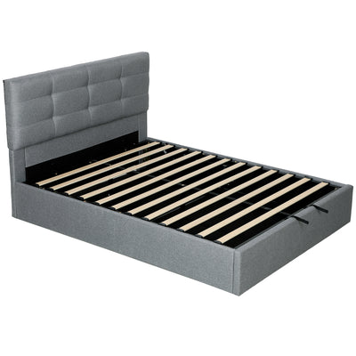HOMCOM 5ft King Ottoman Bed with Gas Lift Storage - Grey 