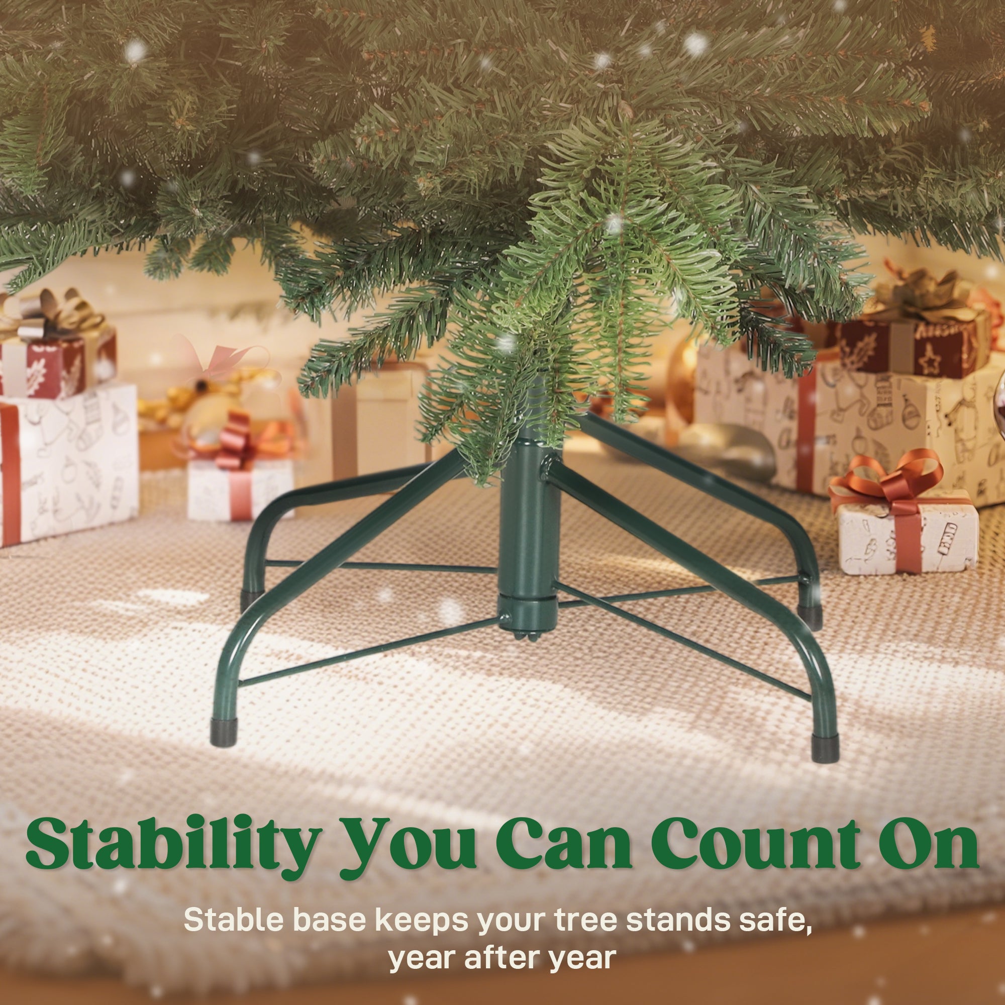 HOMCOM 6ft Artificial Christmas Tree with Realistic Branches, Easy Assembly - Green