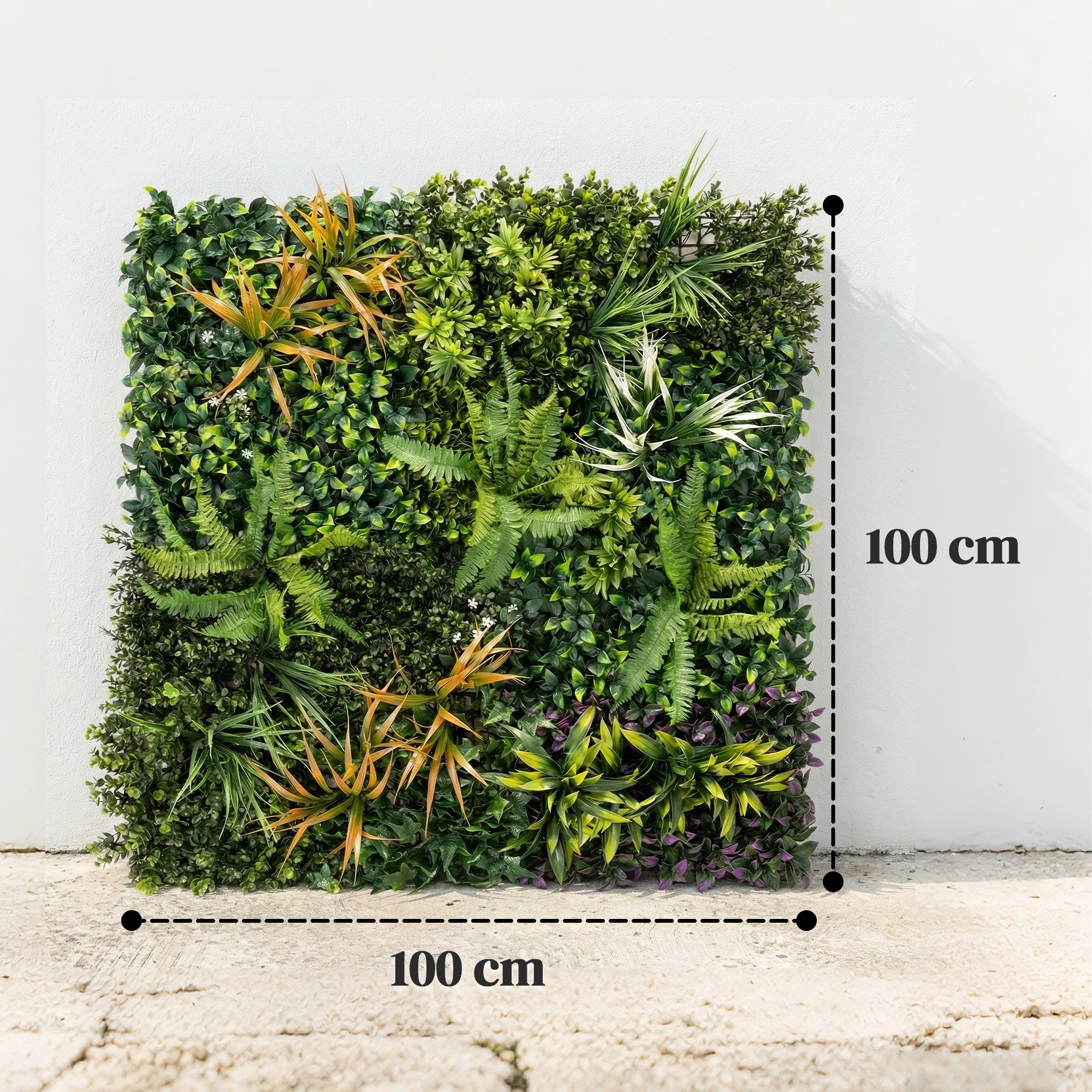 Outsunny Grass Wall Panels, 100 x 100 cm Artificial Grass Wall Decor with Tie Connectors, Greenery Backdrop Panels, Green 