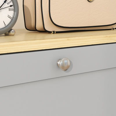 HOMCOM Modern Compact Three-Drawer Shoe Storage Cabinet - Grey 