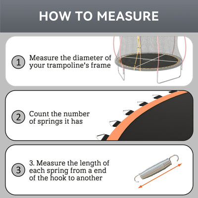 SPORTNOW Trampoline Replacement Mat with Spring Pull Tool, 42 V-Hooks, for 8ft Trampoline using 14cm Springs, Orange 