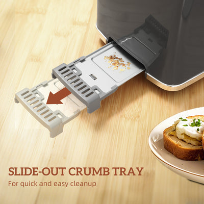 HOMCOM Touch Screen Kettle and Toaster Set - Grey 