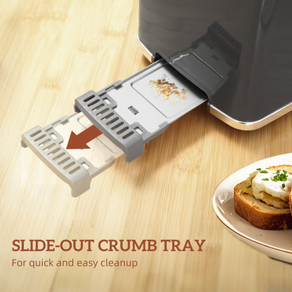 HOMCOM Touch Screen Kettle and Toaster Set - Grey