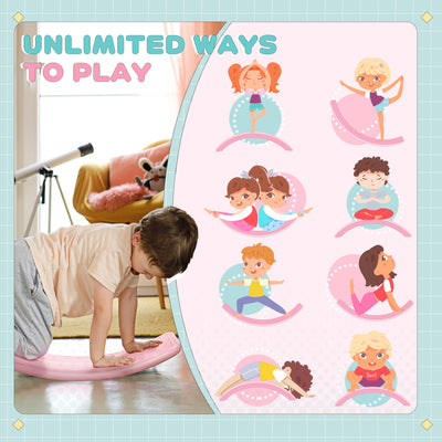 ZONEKIZ Balance Board, Kids Wobble board, for Ages 3-6 Years - Pink 