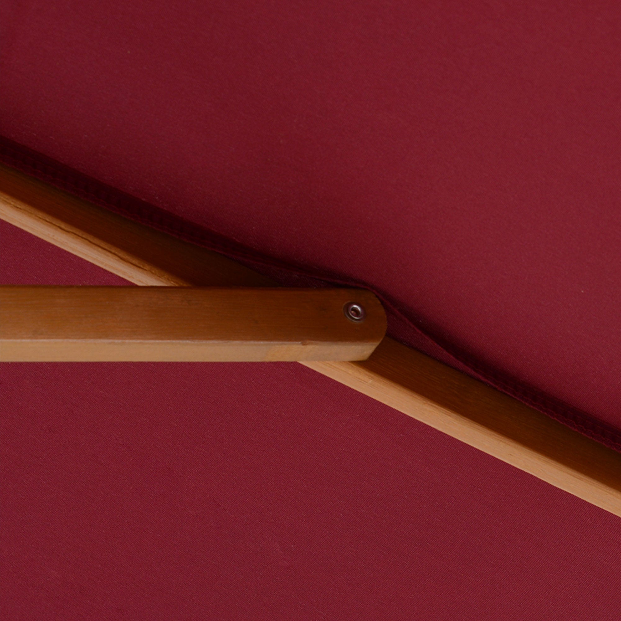 Outsunny 2 x 3m Wooden Garden Parasol Umbrella Outdoor Sun Shade Canopy, Wine Red 