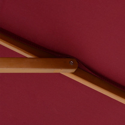 Outsunny 2 x 3m Wooden Garden Parasol Umbrella Outdoor Sun Shade Canopy, Wine Red 