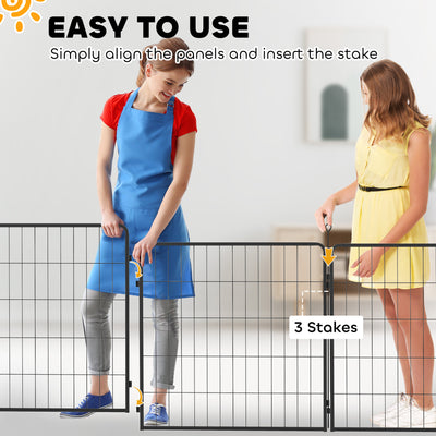 PawHut 2 Piece Dog Pen Expansion Pack for 80cm High Pet Playpen with 3 Stakes, for Small and Medium Dogs 