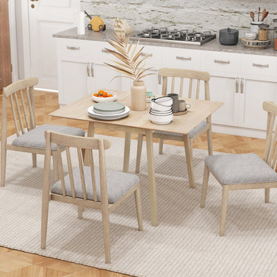 HOMCOM Solid Wood Folding Dining Table, Drop Leaf Table for 2-4 People,  Rectangle Kitchen Table for Small Space, Natural Wood Finish 