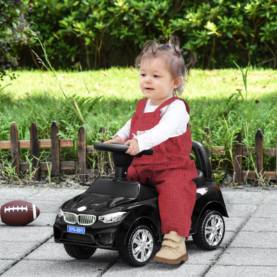 HOMCOM Ride on Car Baby Toddler Walker Foot to Floor Sliding Car Slider Black 