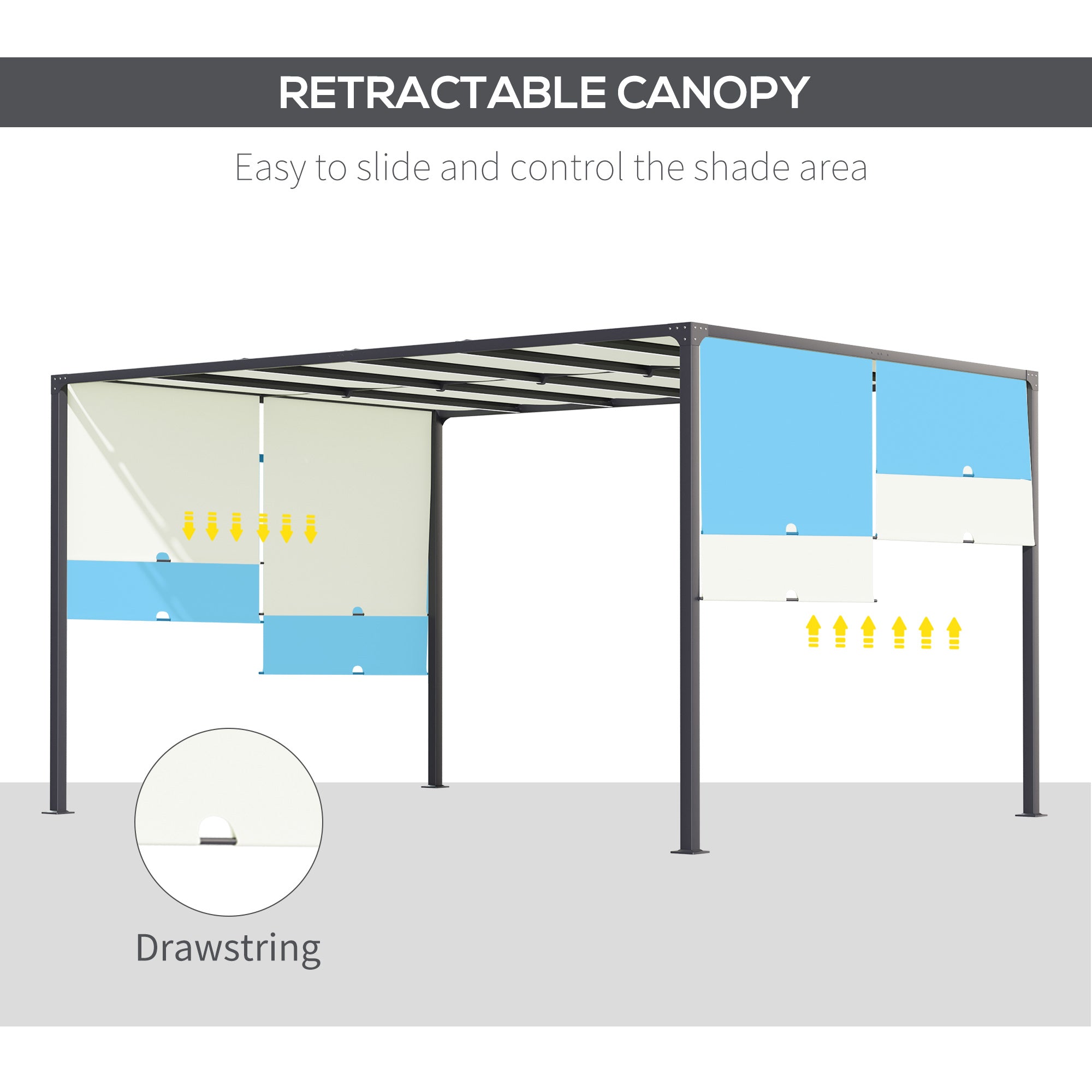 Outsunny 3 x 4m Outdoor Garden Pergola - Cream White