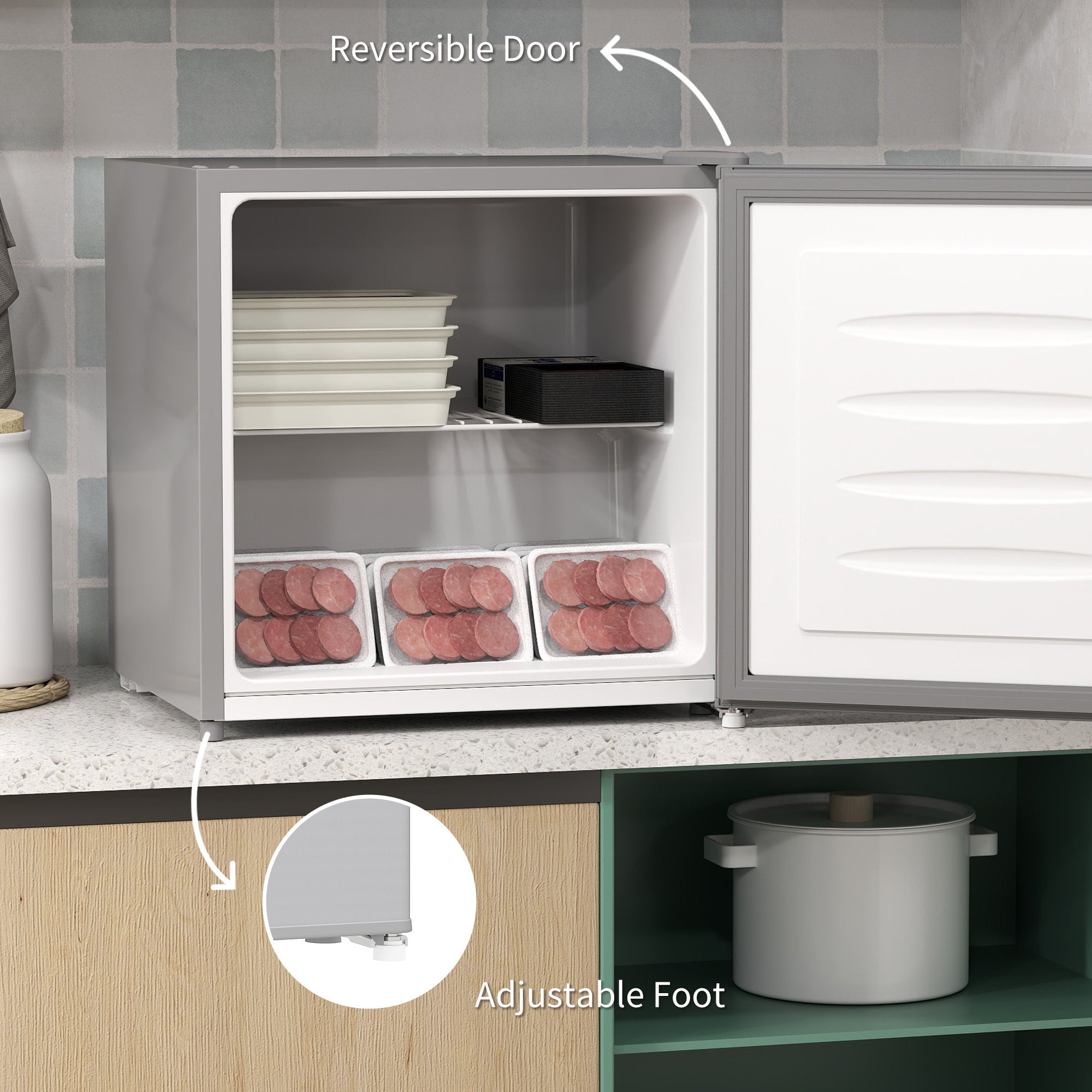 HOMCOM 35L Mini Freezer, -24℃ to -14℃ Temperature - Grey 