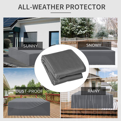 Outsunny 225x210cm Outdoor Garden Rattan Furniture Protective Cover Water UV Resistant Grey 