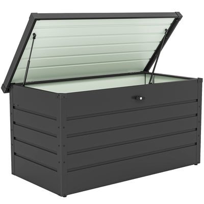 Outsunny 311L Galvanised Steel Garden Storage Box - Dark Grey 