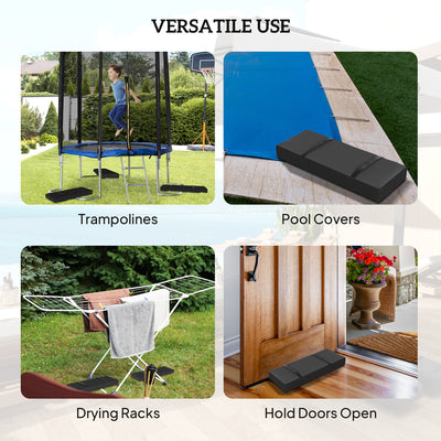 Outsunny Parasol Weights Set of 4, Parasol Base Weights Bags, 25kg Fillable Sandbag Weights with Handles, Cantilever Umbrella Base Weights, Black 