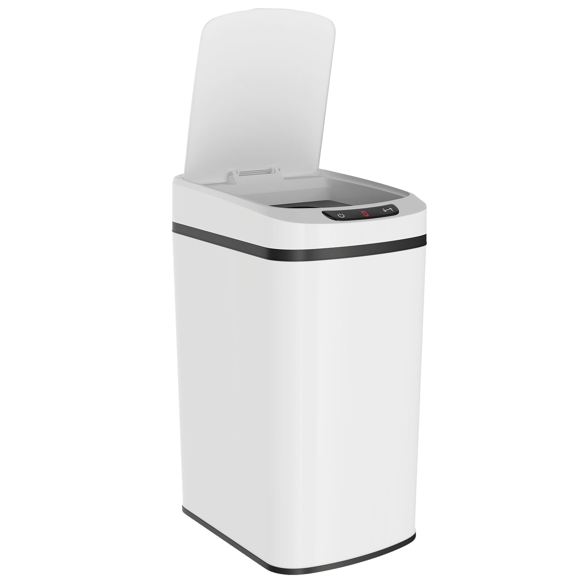 HOMCOM 12L Sensor Bin, Automatic Touchless Motion Sensor Kitchen Bin with Fingerprint Resistant Stainless Steel, White 