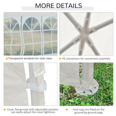 Outsunny Garden Gazebo Marquee Party Wedding Tent Canopy (9m x 3m) - White 