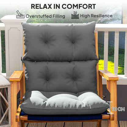 Outsunny 115 x 56cm Rocking Chair Padded Seat Cushion - Light Grey