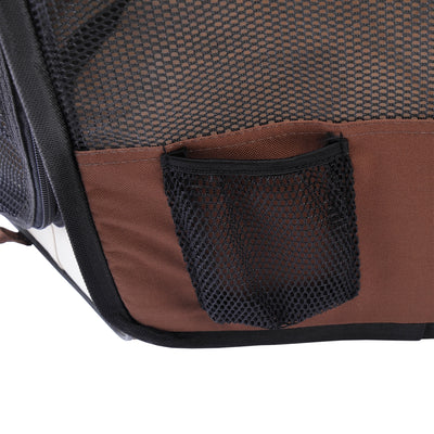 PawHut Portable Cat Dog Playpen Pet Puppy Rabbit Guinea Pig Pen Run Dia 90 x 41H cm Indoor & Outdoor Brown 