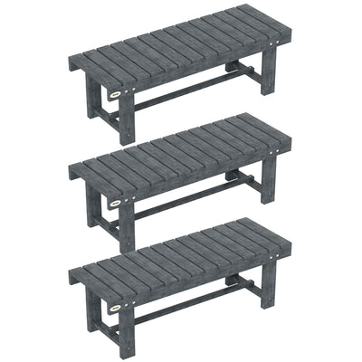 Outsunny 2-Seater Garden Wooden Bench, Grey 
