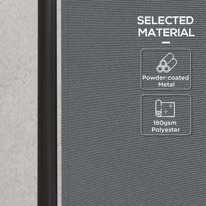 Outsunny 4 Panel Folding Garden Divider, 1.7m Privacy Screen with Wide Feet, Portable Freestanding Privacy Panel for Deck, Pool, Hot Tub, Dark Grey