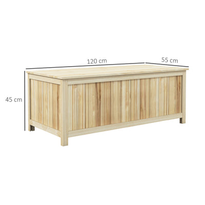 Outsunny 172 Litre Outdoor Storage Box, Wooden terrace Box Garden Storage Container, Natural 