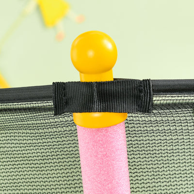 HOMCOM Kids Trampoline Mini Bouncer with Enclosure Safety Net For Ages 3-10 Years - Pink 