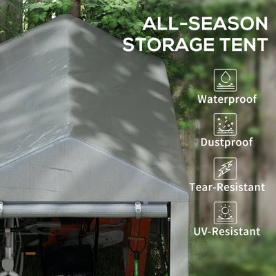 Outsunny 179 x 120cm Temporary Garden Shed, with Accessories - Light Grey 