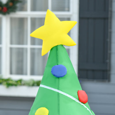 HOMCOM 5ft Inflatable Christmas Tree Xmas Air Blown Holiday Decoration LED Lawn Yard Outdoor Ornaments 