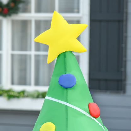 HOMCOM 5ft Inflatable Christmas Tree Xmas Air Blown Holiday Decoration LED Lawn Yard Outdoor Ornaments 