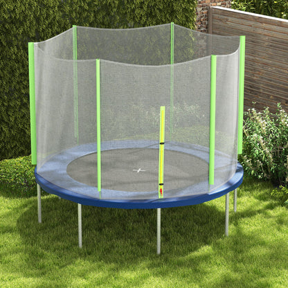 SPORTNOW 8ft Trampoline Net Replacement with 6 Plastic Pole Covers, Weather-Resistant Trampoline Netting Replacement with Zipped Entrance, Poles Not Included, Green 