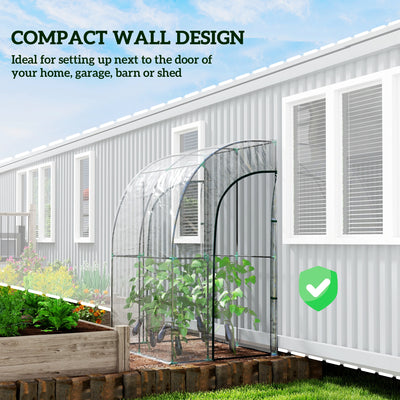 Outsunny 143cm x 118cm Walk-In Lean To Greenhouse, with Accessories 