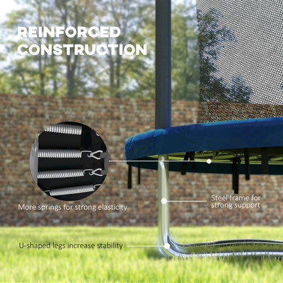 SPORTNOW 6ft Trampoline with Safety Enclosure Net, Steel Frame Outdoor Trampoline, with Edge, Safety Cover 