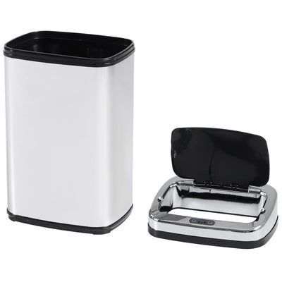 HOMCOM 30L Stainless Steel Motion Sensor Lid Bin - Silver Tone 