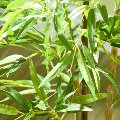 HOMCOM Artificial Plant Bamboo Artificial Tree Height 120 cm with Pot for Home Indoor Decor 