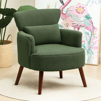 HOMCOM Corduroy Retro Accent Chair - Green 
