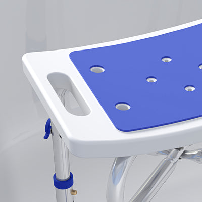 HOMCOM 44-51.5cm Aluminium Frame Shower/Bath Stool - White 