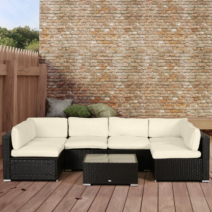 Outsunny Garden Rattan Sofa Cushion Polyester Cover Replacement Outdoor- No Cushion Included Beige 