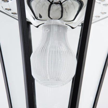 Outsunny 1.9M Garden Lamp Post Light, IP44 Outdoor LED Solar Powered Lantern Lamp with Decorative Bulb, Aluminium Frame for Patio, Pathway and Walkway, Black