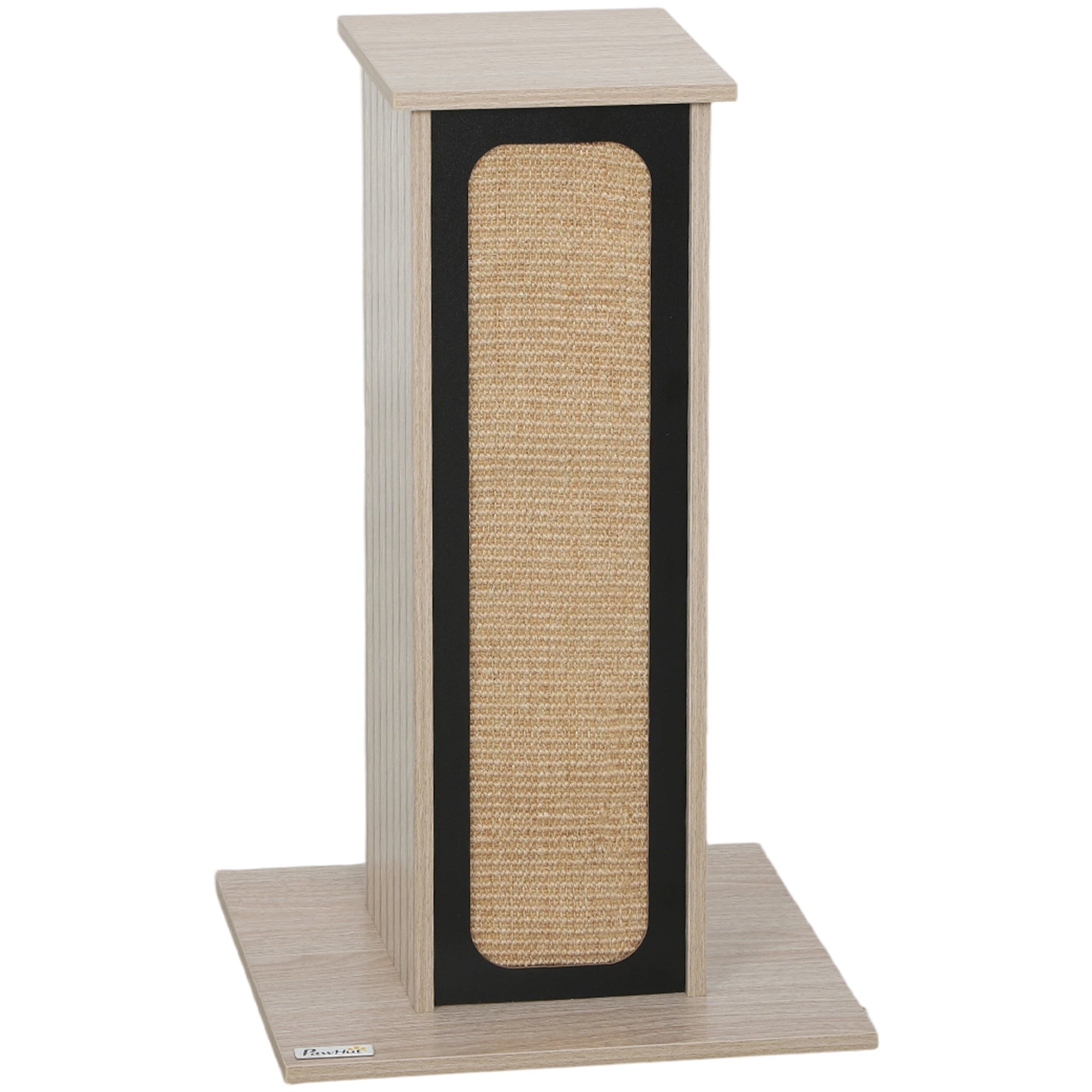 PawHut 63cm Cat Scratching Post, Cat Scratcher with Replaceable Scratching Board, Top Perch, Sisal Scratch Mat, Oak 