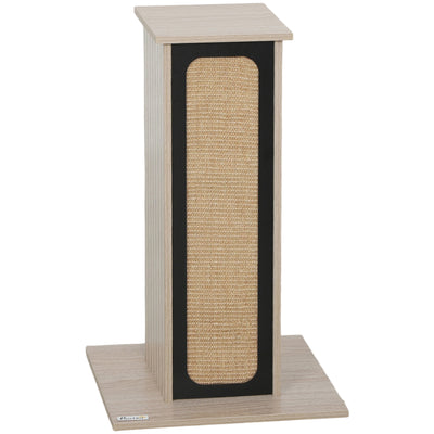 PawHut 63cm Cat Scratching Post, Cat Scratcher with Replaceable Scratching Board, Top Perch, Sisal Scratch Mat, Oak 