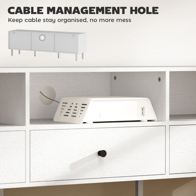 HOMCOM Multi-Storage Minimal TV Stand - White 