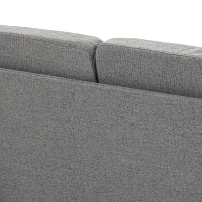 HOMCOM Compact Loveseat Sofa, Modern 2 Seater Sofa for Living Room with Wood Legs and Armrests, Grey 