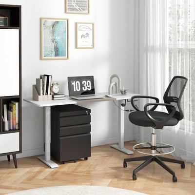 Vinsetto Ergonomic Mesh Back Drafting Chair, Tall Office Chair, Draughtsman Chair with Adjustable Height and Footrest 360° Swivel, Black 