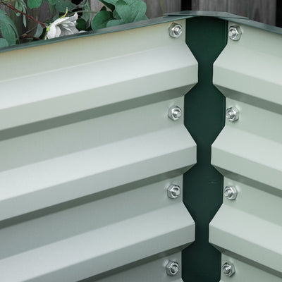 Outsunny Set of Two 60 x 60cm Steel Planter Boxes - Green 