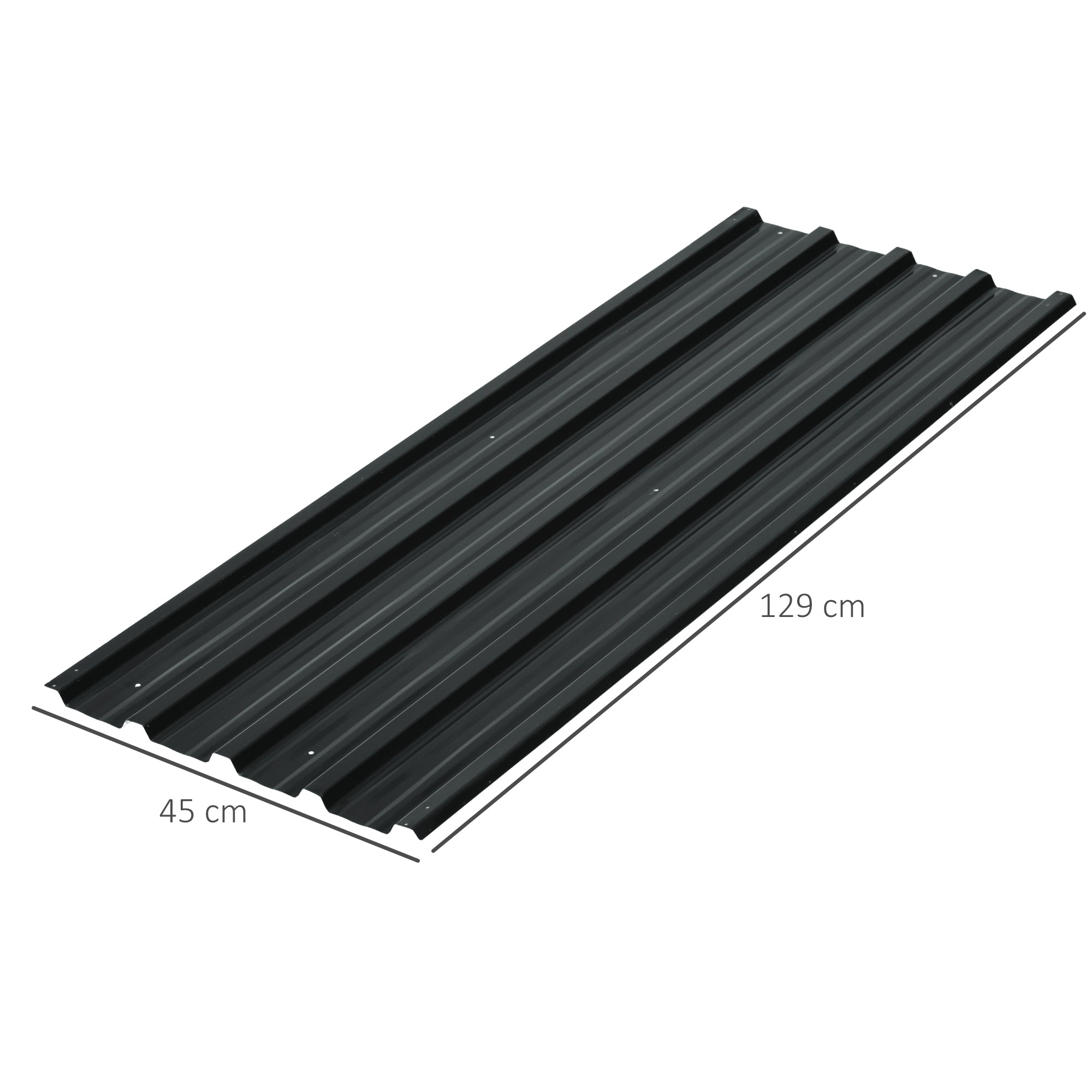 Outsunny Set of 12 Corrugated Steel Roof Sheet Panels - Dark Grey 