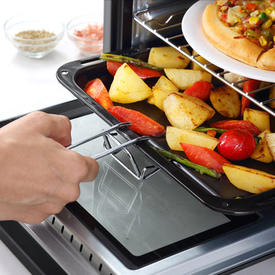 HOMCOM 16L Mini 1400W Countertop Oven - Black/Silver Tone 
