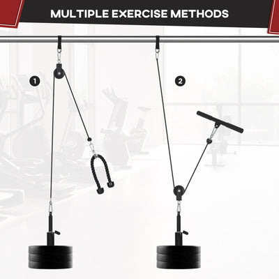 SPORTNOW Cable Machine Pulley System, Lats Pull Down System, with DIY Loading Weight Pin 