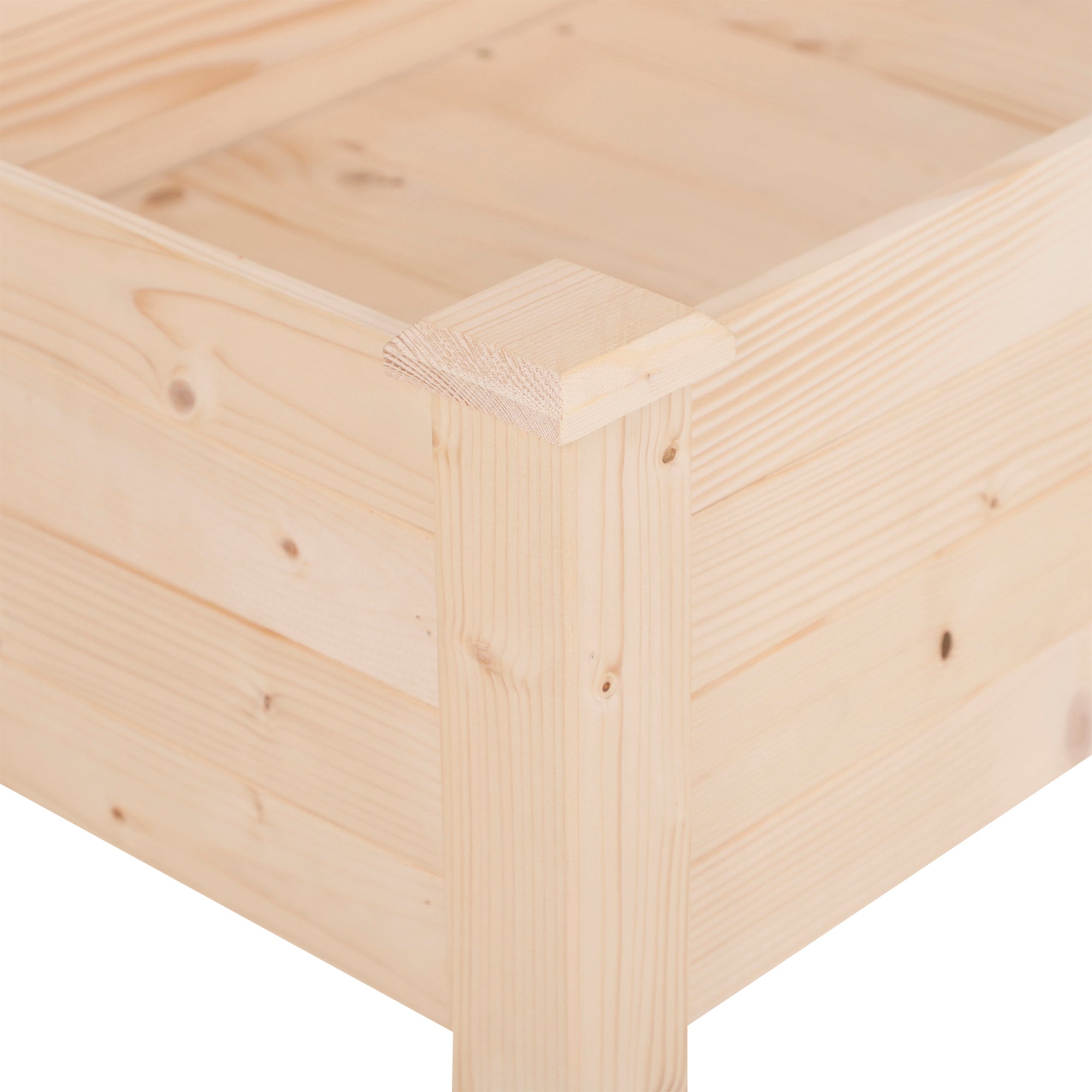 Outsunny Garden Wooden Planters， Non-Woven Fabric, Rectangular Raised Bed,Fir Wood，Indoor/Outdoor, 122.5Lx56.5Wx76H cm 